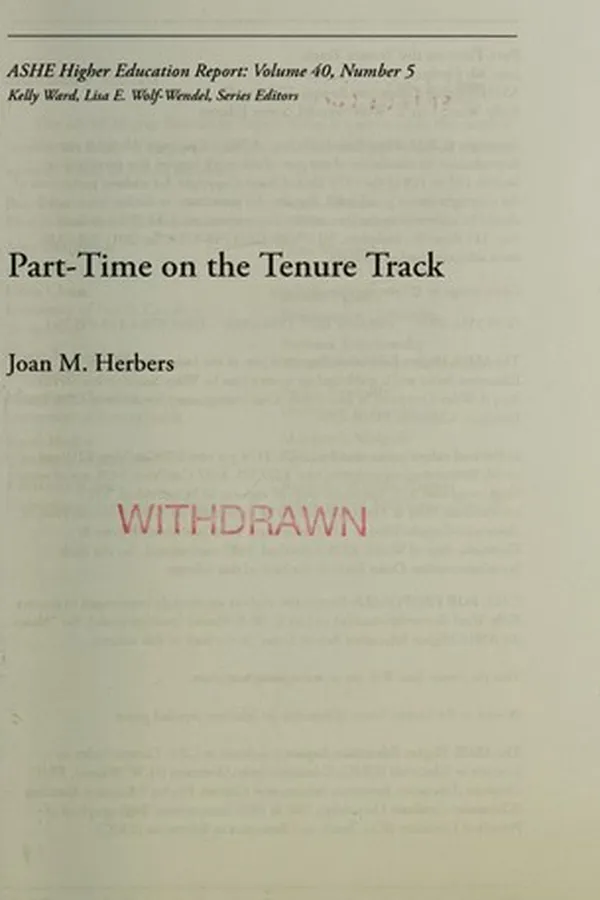 Capa de Part-Time on the Tenure Track