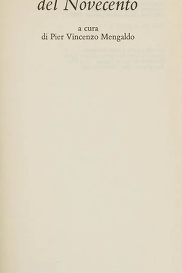 Capa de Poeti italiani del Novecento