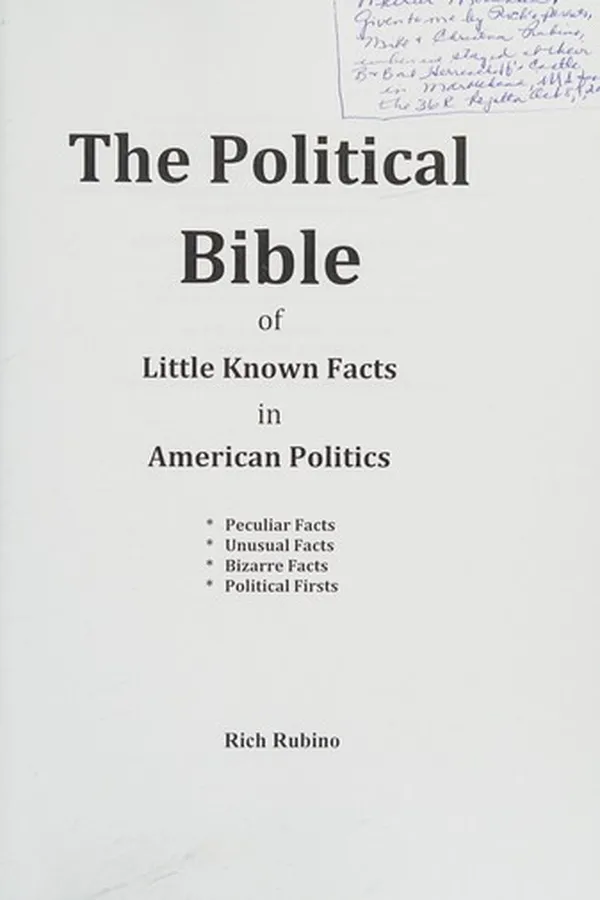 Capa de The political bible of little known facts in American politics