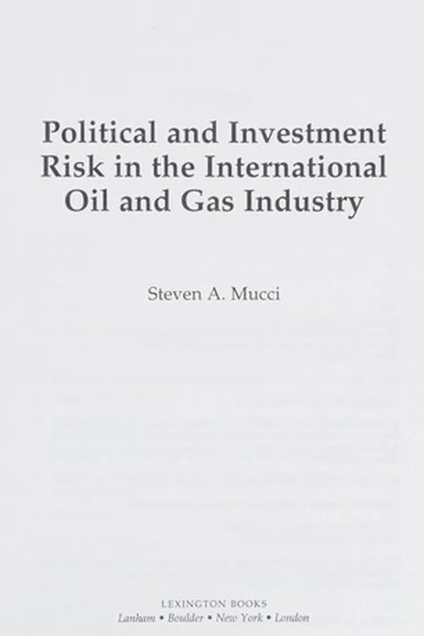 Capa de Political and Investment Risk in the International Oil and Gas Industry