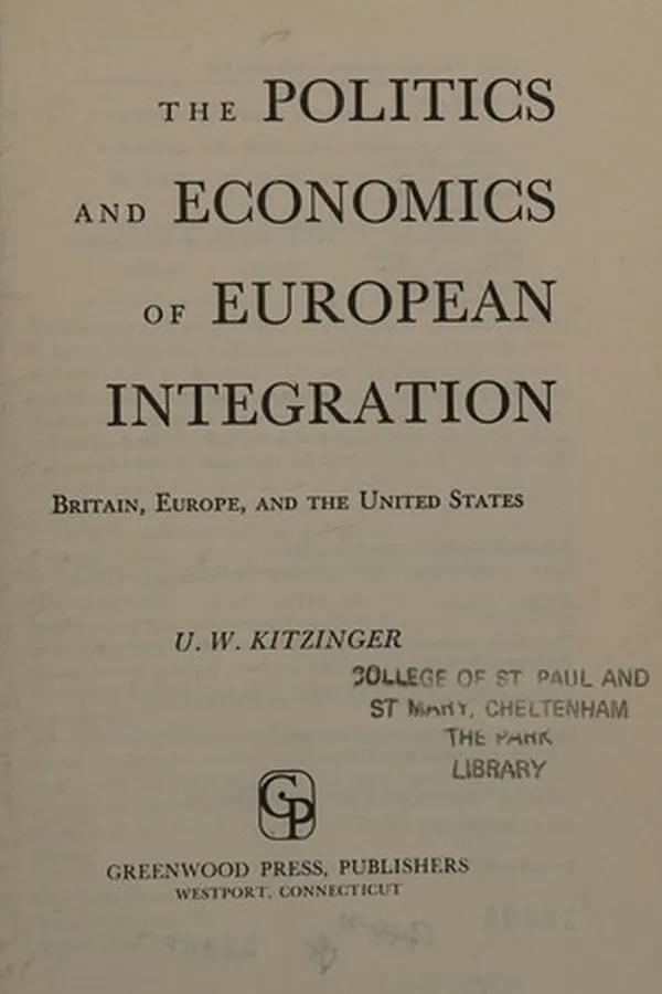 Capa de The politics and economics of European integration