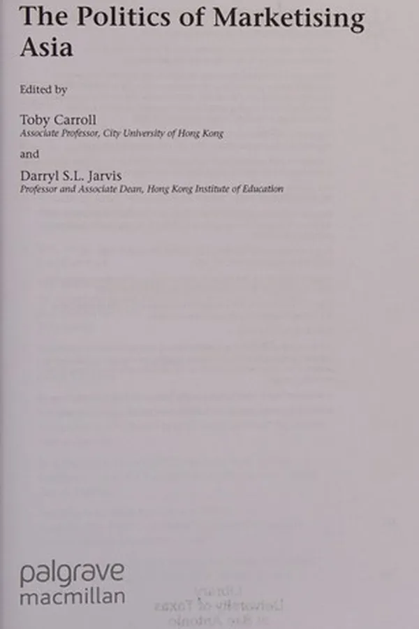 Capa de The politics of marketising Asia