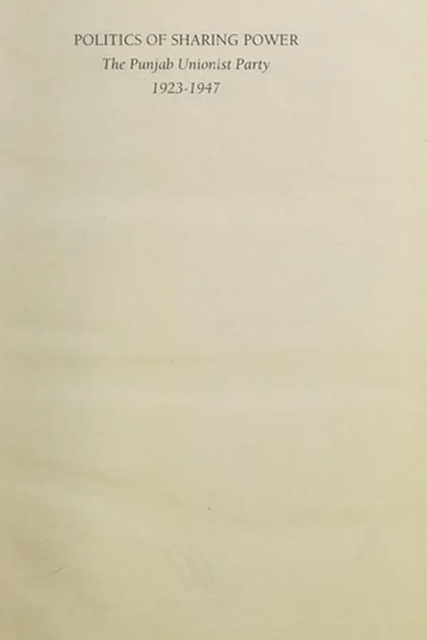 Capa de Politics of sharing power