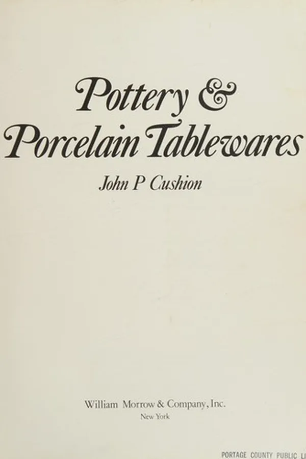 Capa de Pottery and Porcelain Tablewares