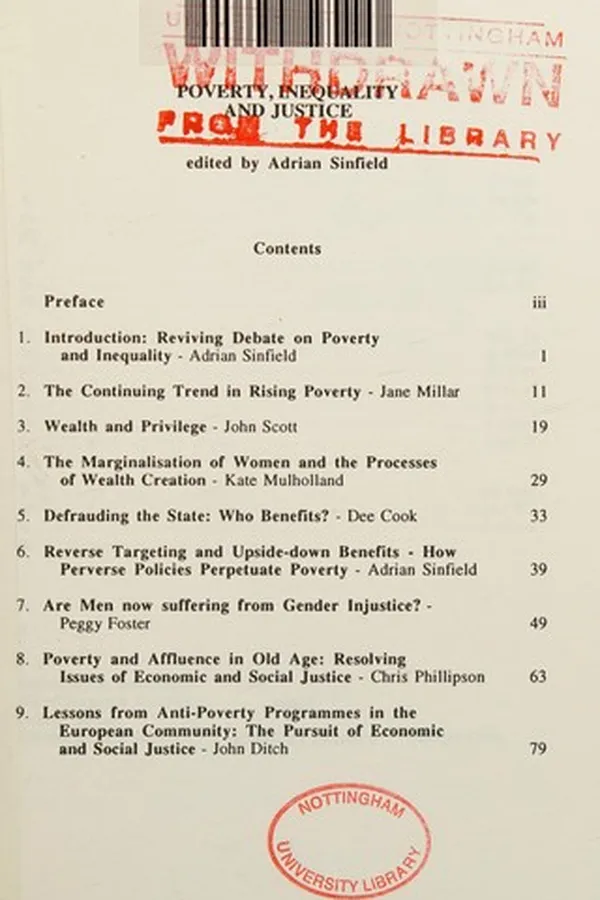 Capa de Poverty, inequality and justice