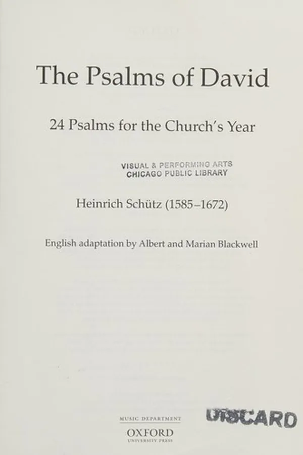 Capa de The Psalms of David : 24 Psalms for the Church's Year