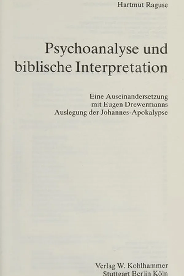 Capa de Psychoanalyse und biblische Interpretation