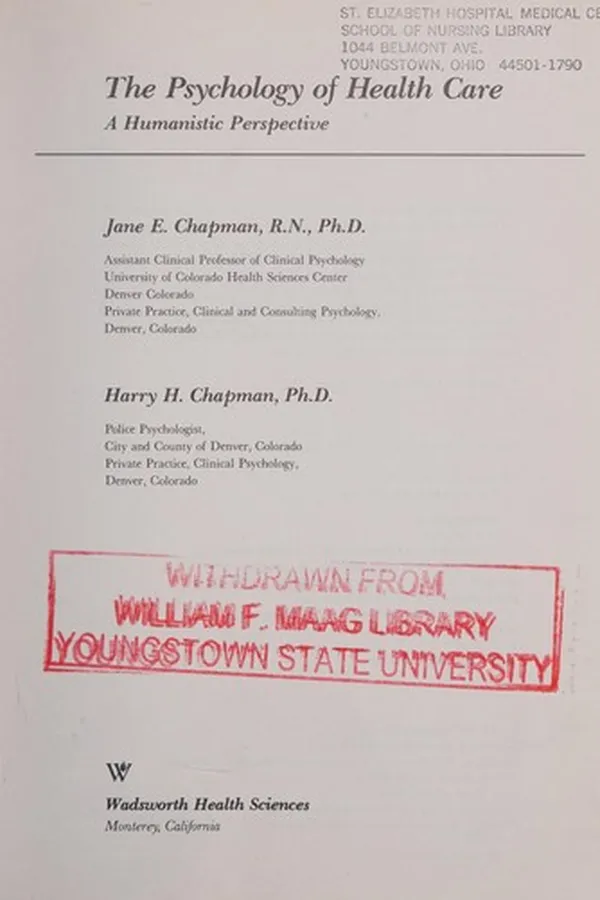 Capa de The psychology of health care