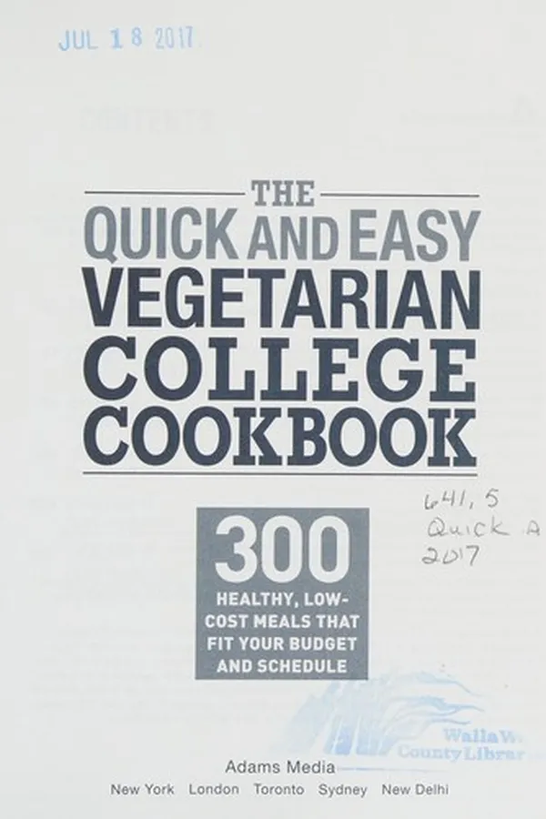 Capa de The quick and easy vegetarian college cookbook