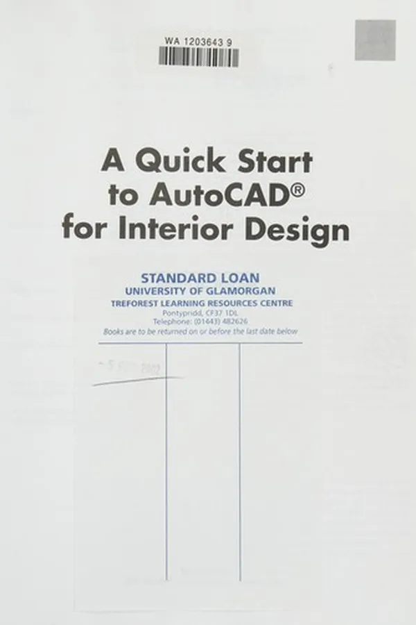 Capa de A quick start to AutoCAD for interior design