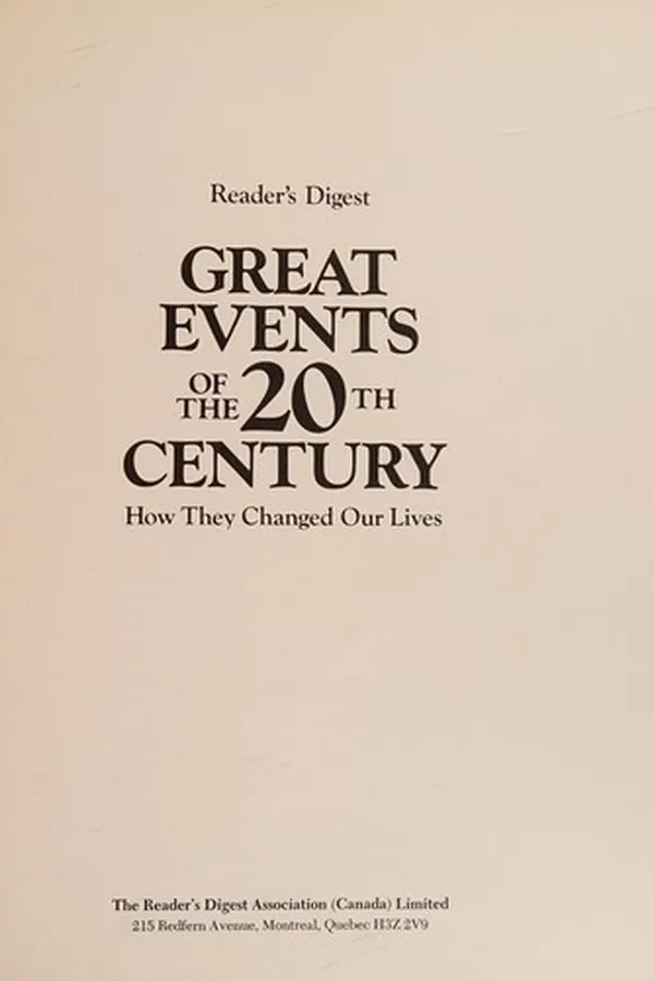 Capa de Great Events of the 20th Century