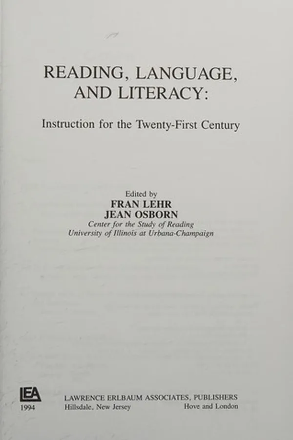 Cover of Reading, language, and literacy