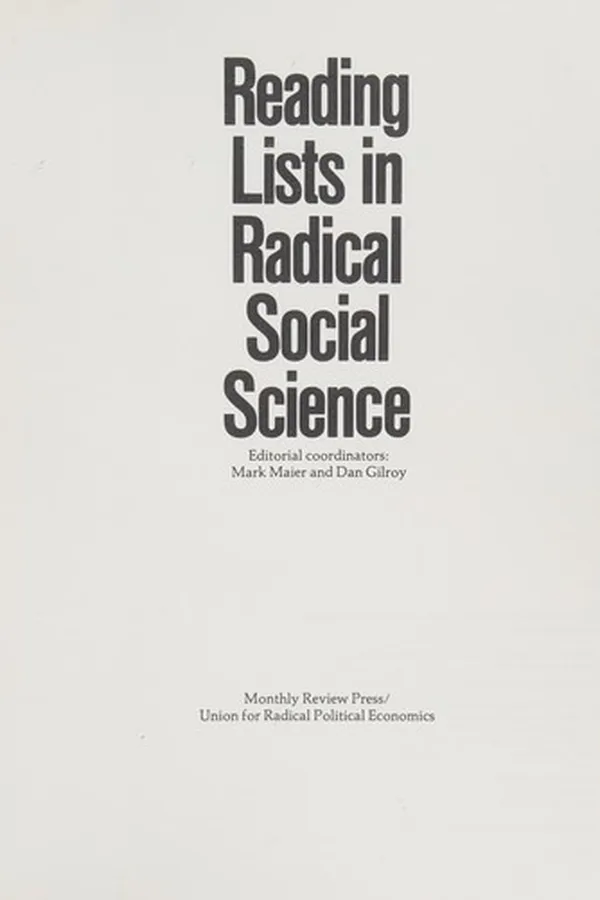 Capa de Reading lists in radical social science