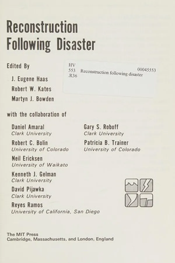 Capa de Reconstruction following disaster