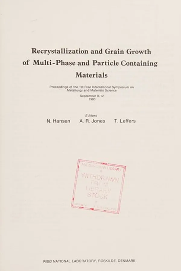 Capa de Recrystallization and grain growth of multi-phase and particle containing materials