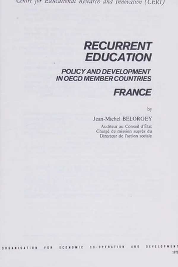 Capa de Recurrent education