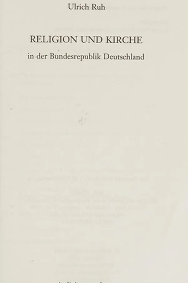 Capa de Religion und Kirche in der Bundesrepublik Deutschland