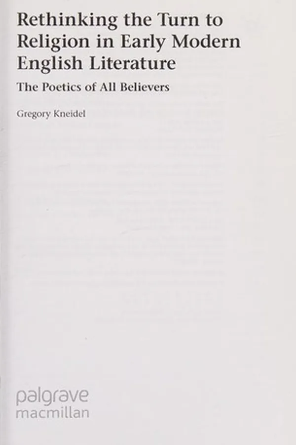 Capa de Rethinking the turn to religion in early modern English literature