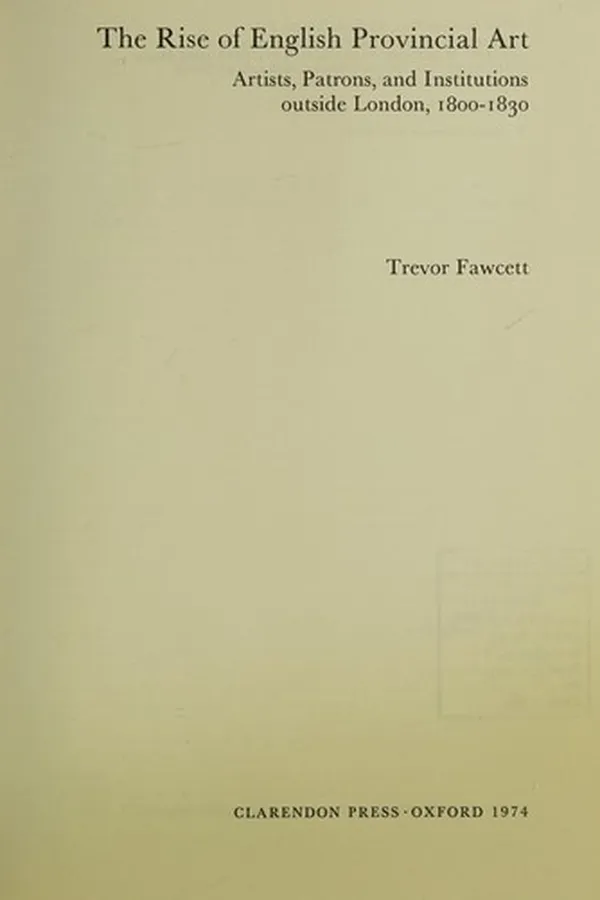 Capa de The rise of English provincial art