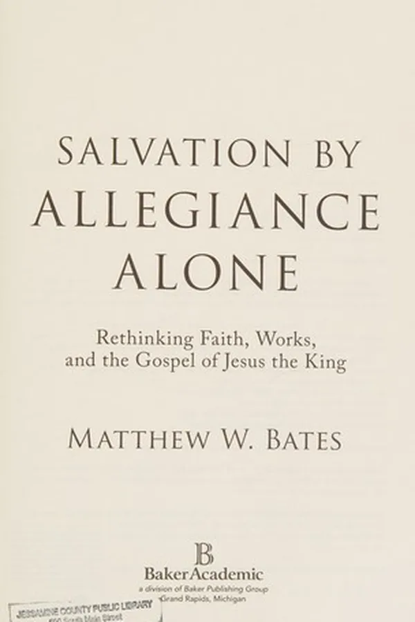 Capa de Salvation by allegiance alone