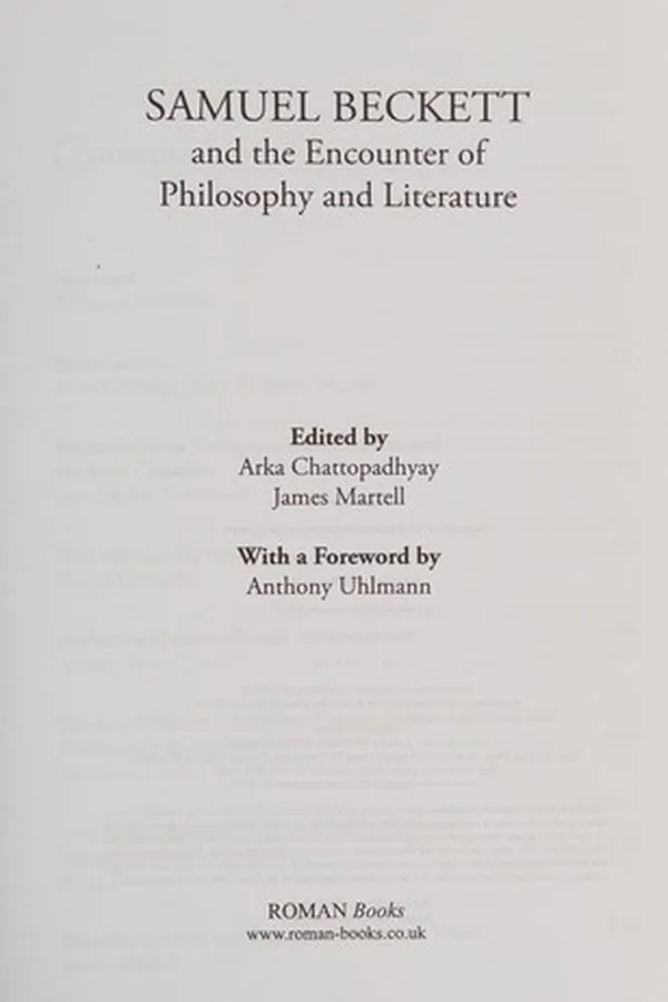 Capa de Samuel Beckett and the encounter of philosophy and literature