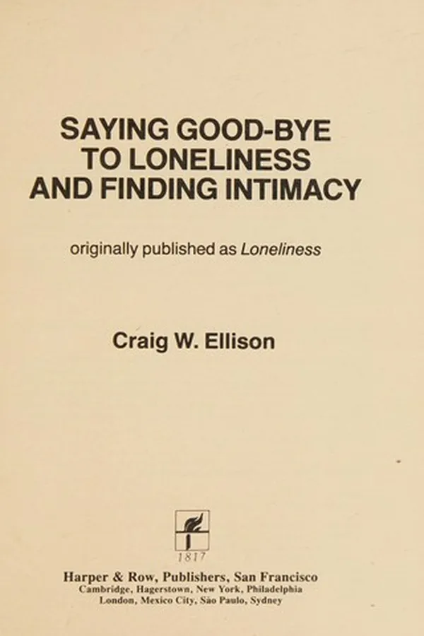Capa de Saying good-bye to loneliness and finding intimacy