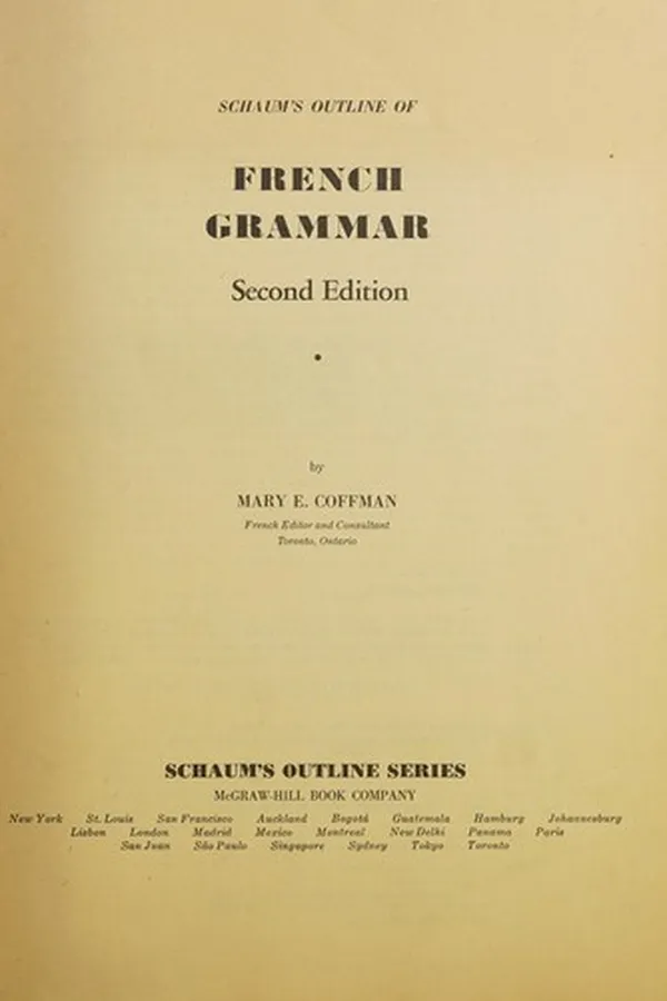 Capa de Schaum's outline of French grammar