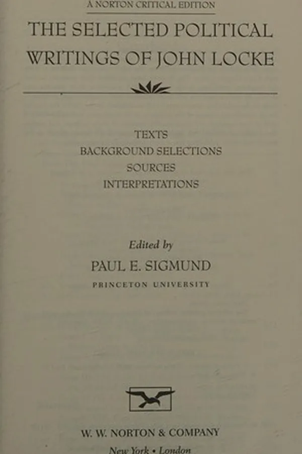 Capa de The selected political writings of John Locke