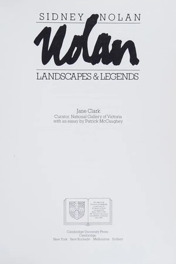 Capa de Sidney Nolan: Landscapes and Legends