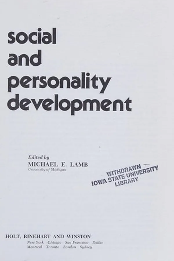 Capa de Social and personality development