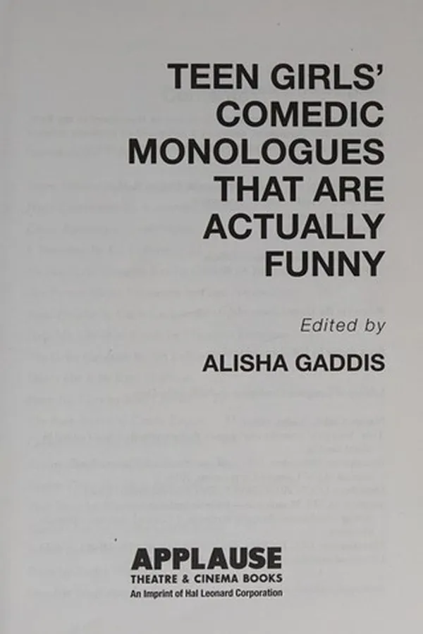 Capa de Teen Girls' Comedic Monologues That Are Actually Funny