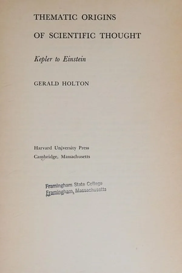 Capa de Thematic origins of scientific thought
