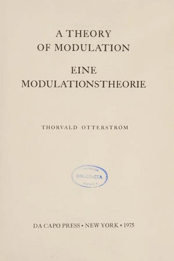 Capa de A Theory of Modulation = Eine Modulationstheorie