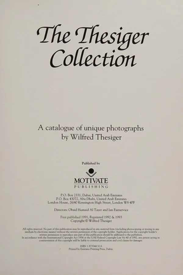 Capa de The Thesiger Collection