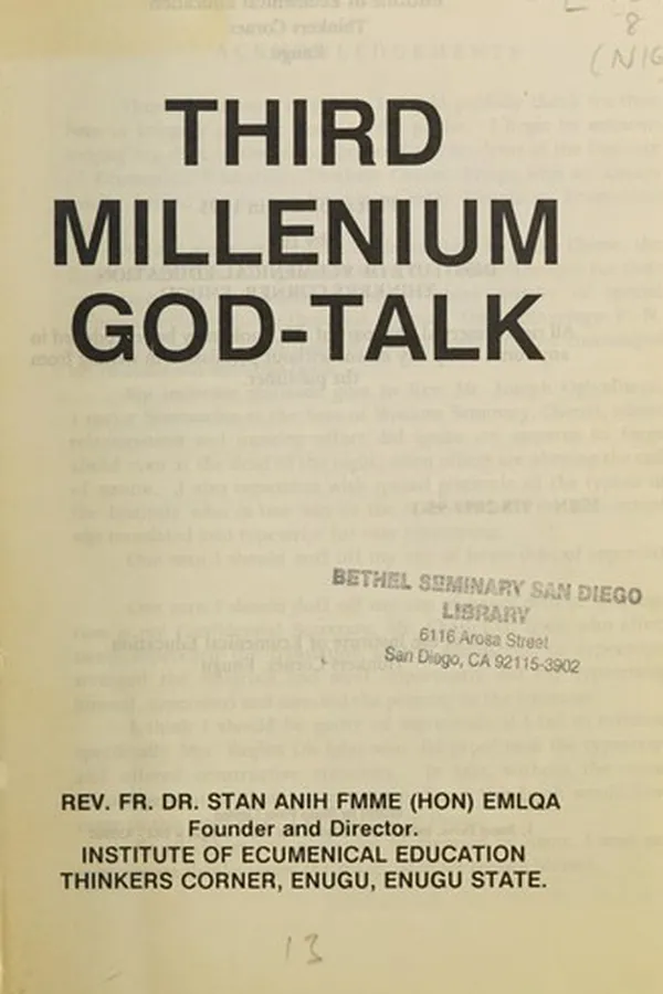 Capa de Third millenium God-talk
