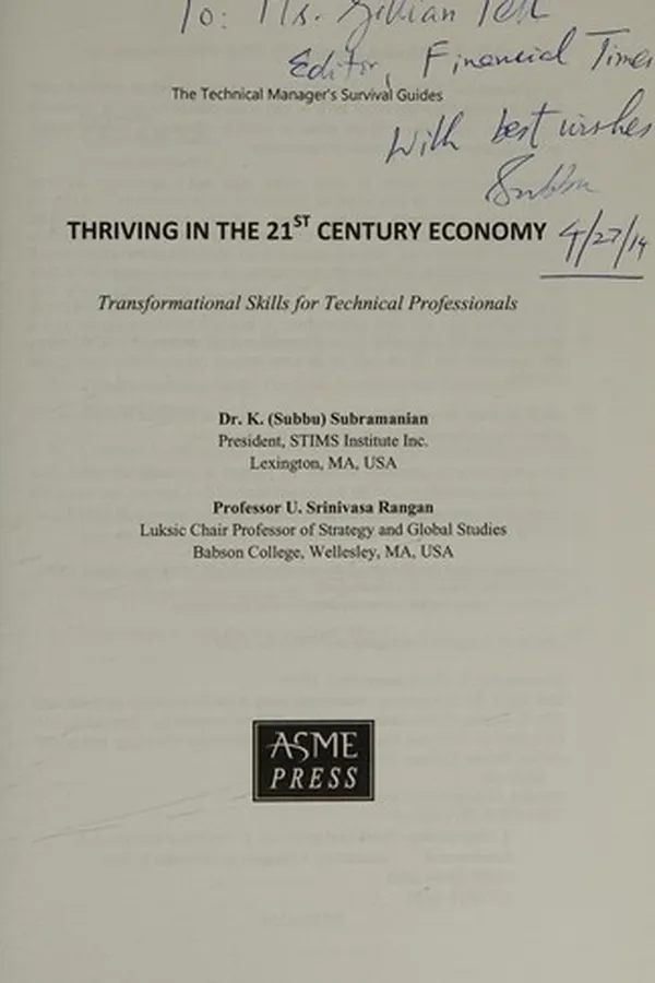 Capa de Thriving in the 21st century economy