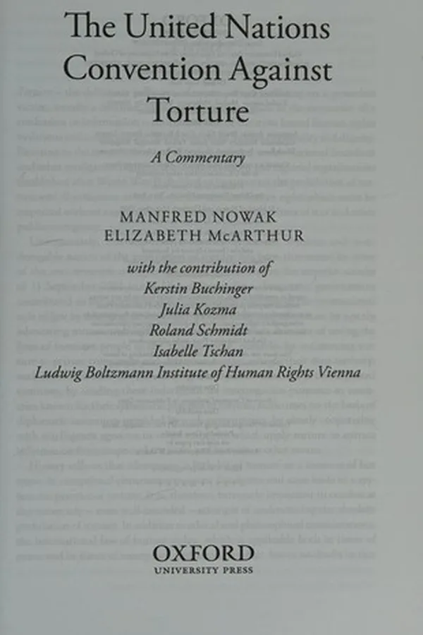 Capa de The United Nations Convention against torture