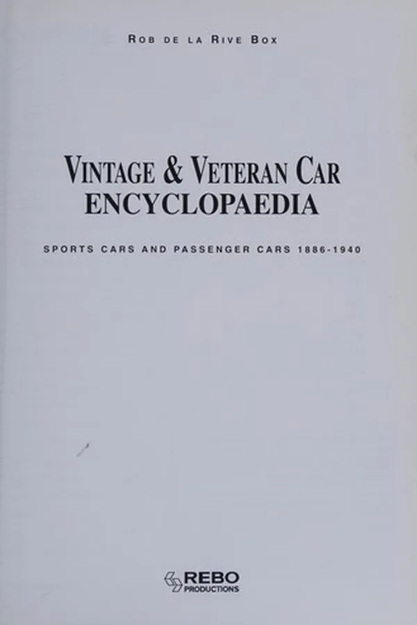Capa de Vintage & Veteran Car Encyclopaedia