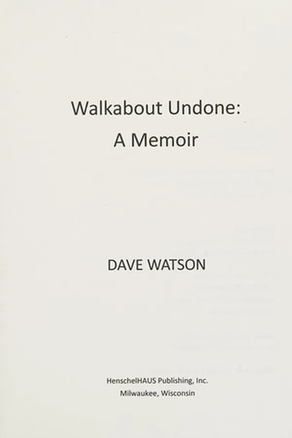 Capa de Walkabout Undone (PB)