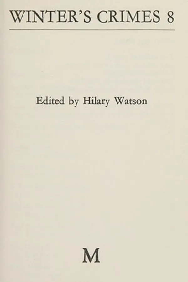 Capa de Winter's crimes