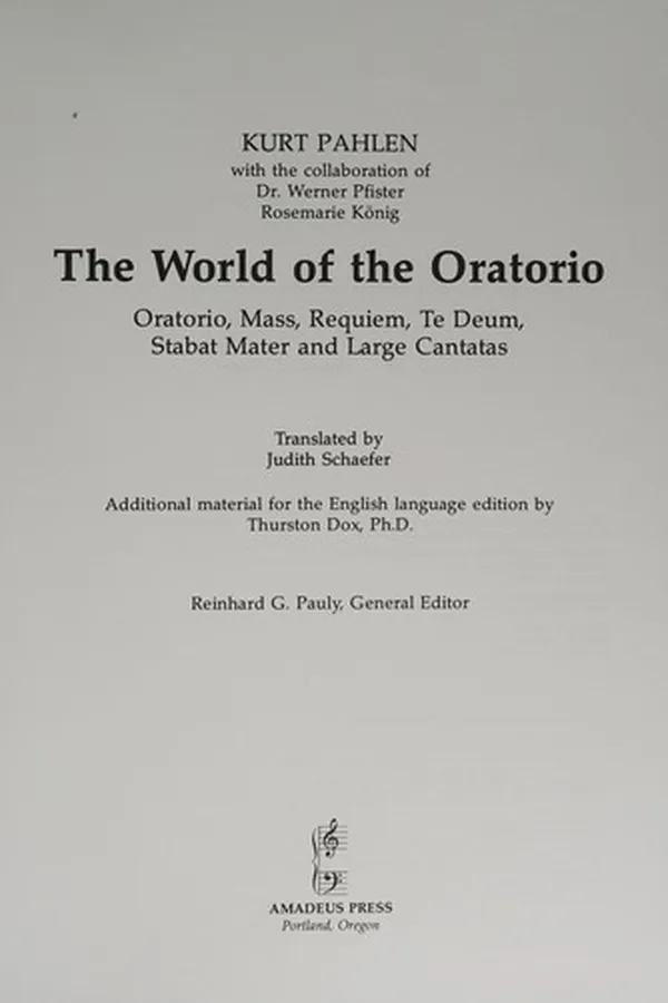 Capa de World of the Oratorio