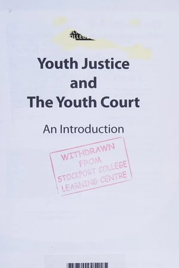 Capa de Youth justice and the Youth Court