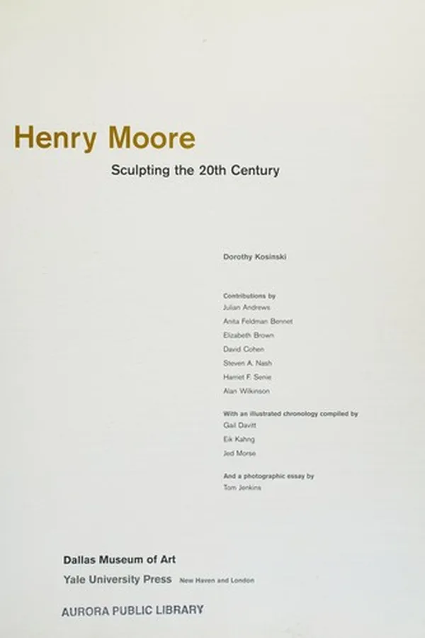 Capa de Henry Moore, sculpting the 20th century