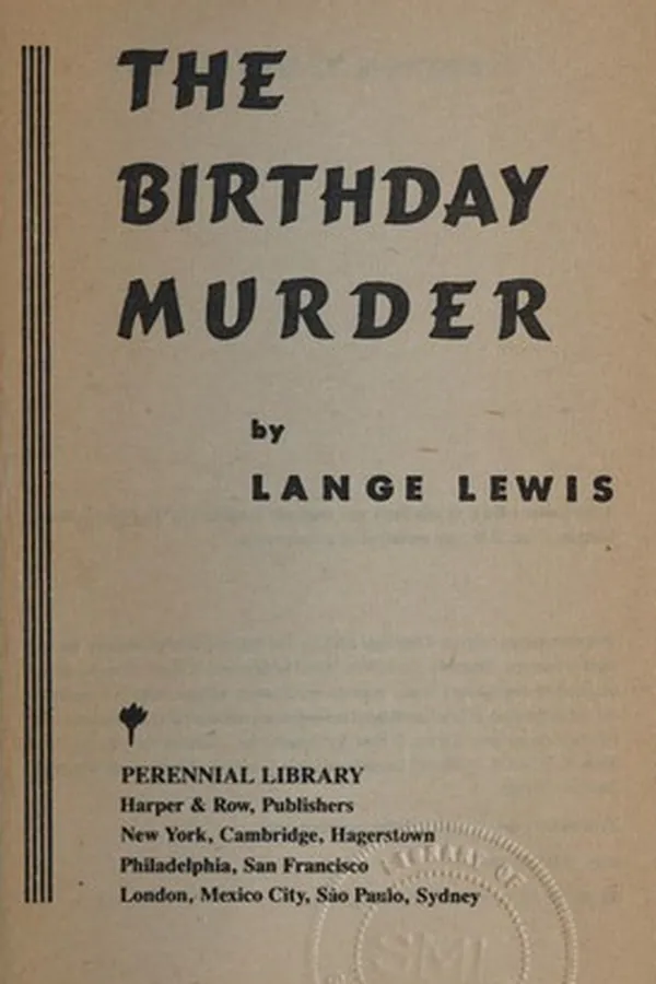 Capa de The birthday murder