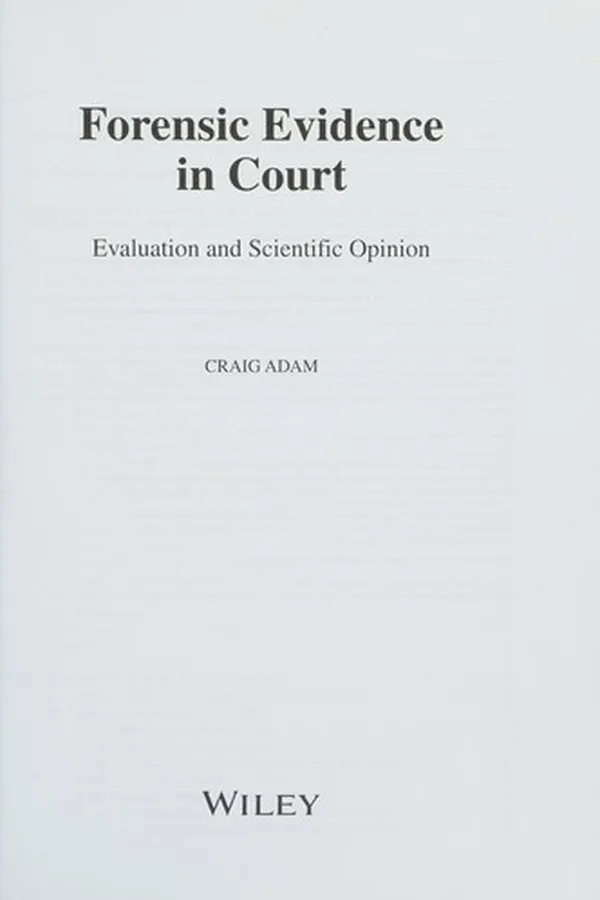 Capa de Forensic Evidence in Court
