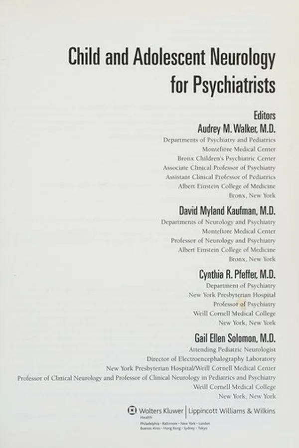 Capa de Child and adolescent neurology for psychiatrists