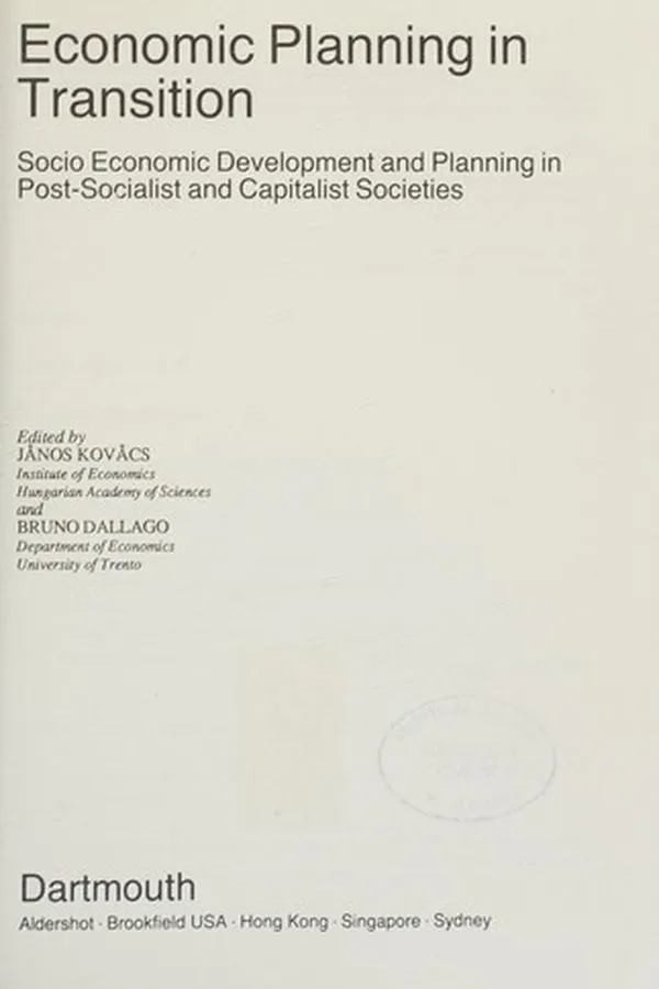 Capa de Economic planning in transition