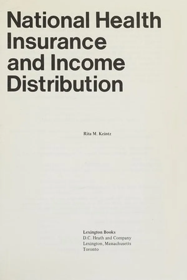Capa de National health insurance and income distribution