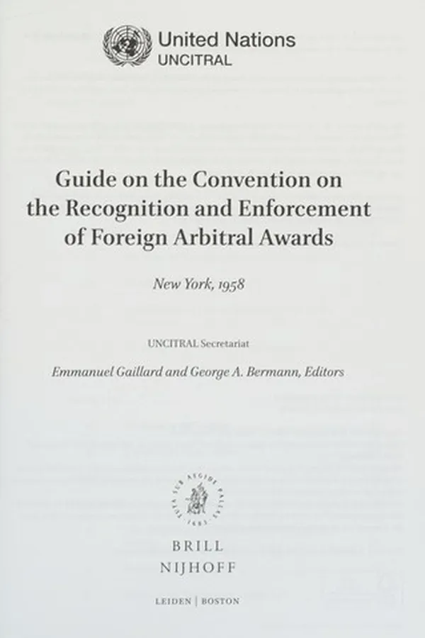 Capa de Guide on the Convention on the Recognition and Enforcement of Foreign Arbitral Awards
