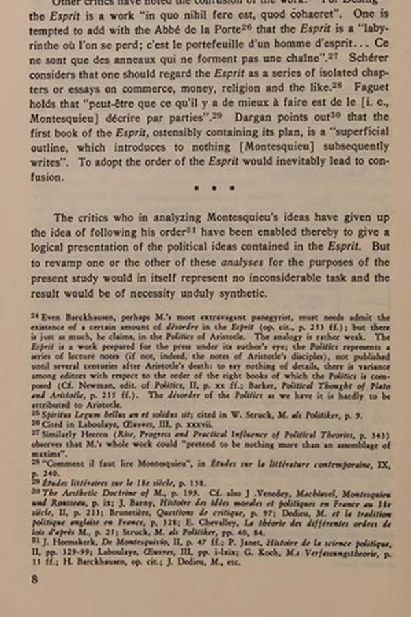 Capa de The political doctrine of Montesquieu's Esprit des lois: its classical background